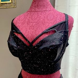 TORRID BLK/PNK CELESTIAL BIKINI TOP - 1X - EUC